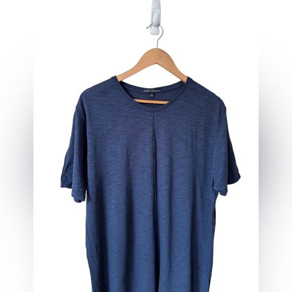 Robert Barakett Copperfield Short Sleeve Pin Tuck Crew Neck T Shirt Navy Size L - Picture 8 of 10